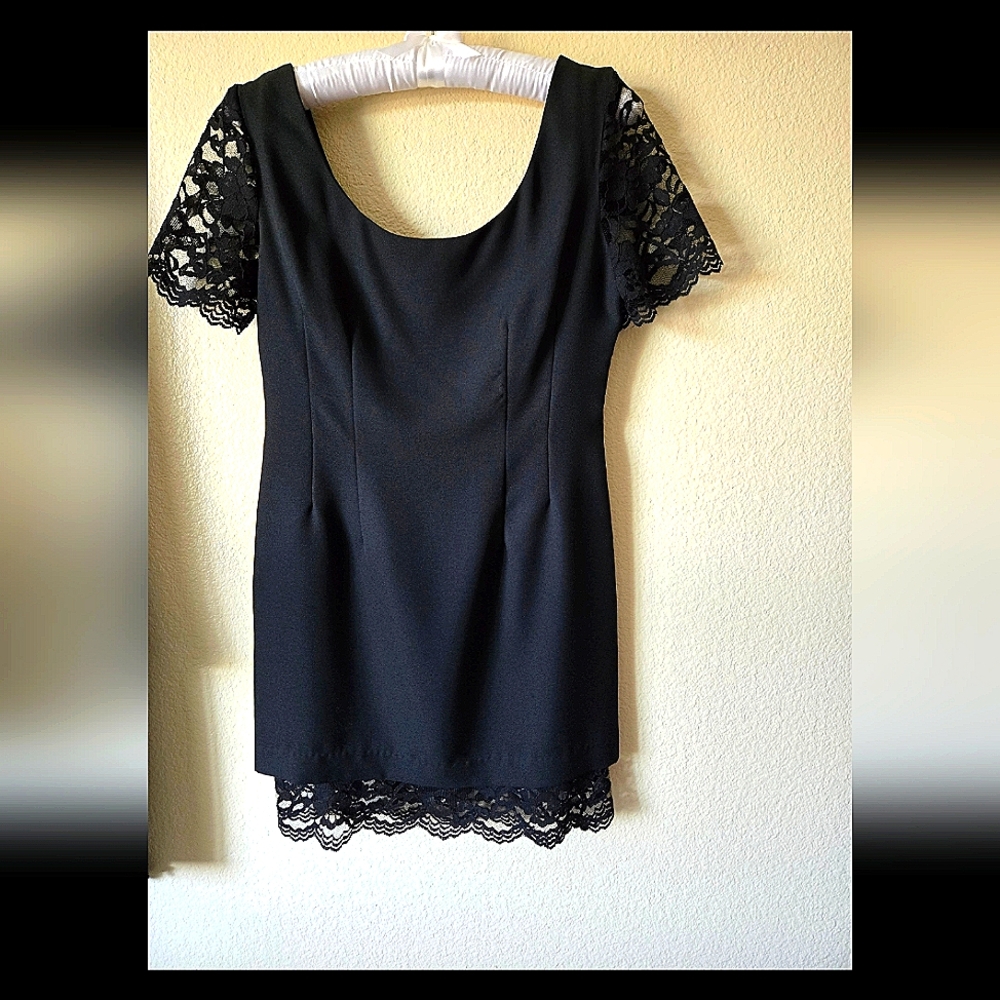 Vintage 90's a.b.s Evening Collection Black Cocktail Dress, New With Tags Size10